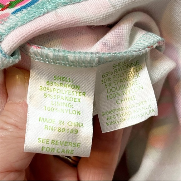 Lilly Pulitzer Charlene Dress Large In the Vias pink green tropical floral shift - Picture 14 of 16